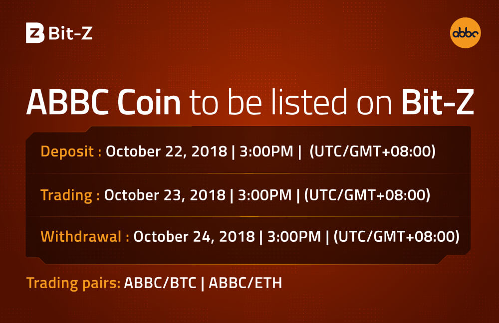 ABBC Coin listing on Bit Z